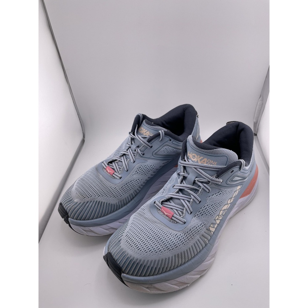 HOKA ONE ONE Bondi 7 Running Shoes Mens Size 10 Blue Gray Max Cushion Road Gym - Picture 2 of 15